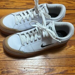 Nike Men's White and Brown Sneakers
